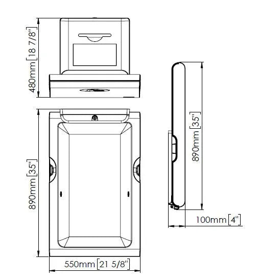 Wickeltisch_Edelstahl_A111-VERT_Zeichnung