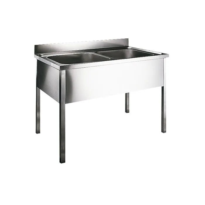 Double utility sink, floor-standing, 1200 x 700 x 850 mm