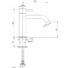 Washbasin valve stainless steel matt drawing