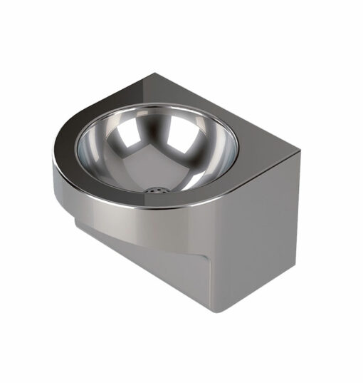 Washbasin, stainless steel, concealed siphon