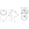 DELTA wall-hung urinal, satin stainless steel, rear flush connection