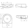 Washbasin, stainless steel, barrier-free design