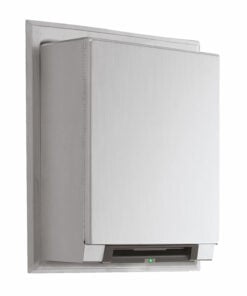 distributore automatico di carta parzialmente a parete in acciaio inox