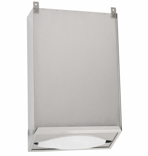 Distributeur de serviettes en papier de Bobrick pour montage sur miroir arrière, acier inoxydable