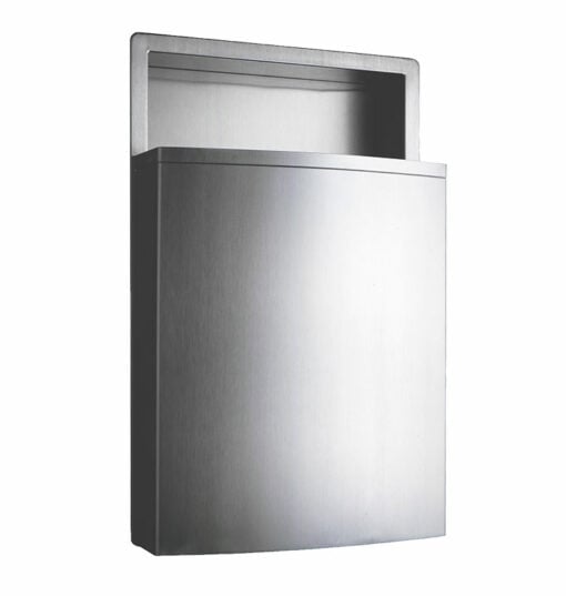 Litter bin for wall mounting, with LinerMate, stainless steel, 43.8 litres, B-43644.6