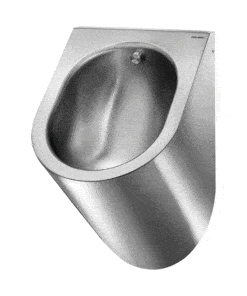 Urinal stainless steel satin water connection rear Delabie