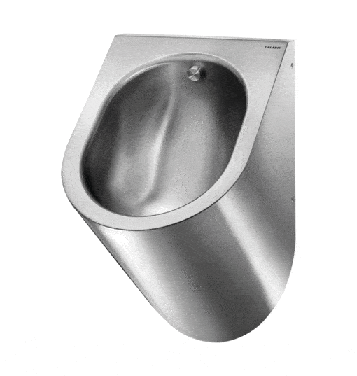 Urinal stainless steel satin water connection rear Delabie