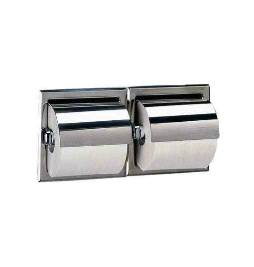 WC-Papierrollenhalter mit Haube für zwei Rollen, Edelstahl, Wandeinbau, B-699.1 / B-6997.9