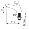 Vanne à fermeture automatique, Tempostop 2, bec de lavabo, ADL-702000.2