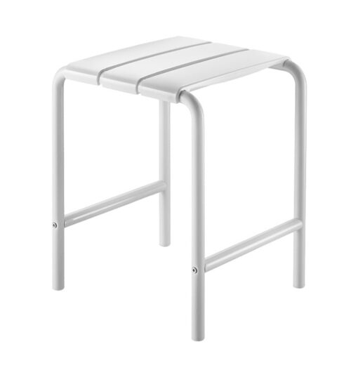 Shower Stool Aluminium White Powder Coated Armatron