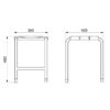 Duschhocker Aluminium weiss pulverbeschichtet Armatron Zeichnung