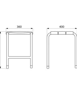 Tabouret de douche aluminium époxy blanc Armatron dessin