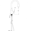 Kitchen mixer single-hole installation with pull-out Drawing
