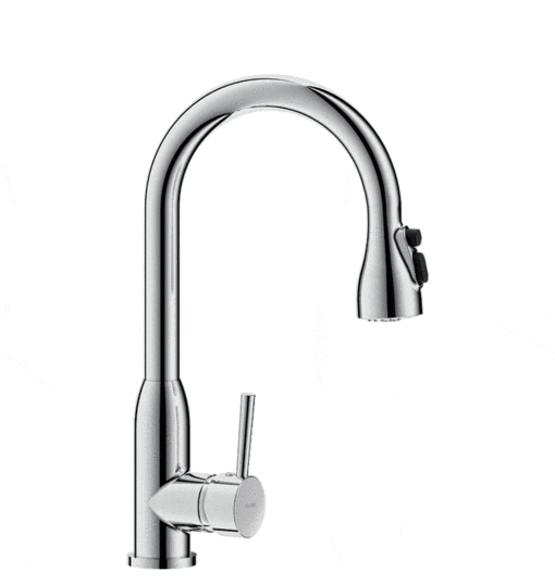 Kitchen mixer single-hole installation with pull-out B2