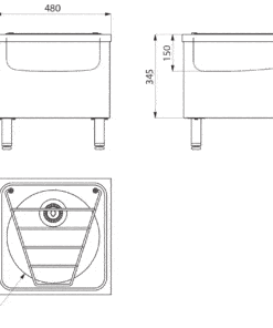 Lavandino degassante a pavimento Disegno