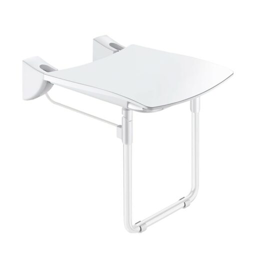 Folding shower seat comfort Delabie Armatron white coated