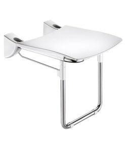 Folding shower seat comfort Delabie Armatron high gloss polished