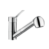 Single lever mixer with pull-out shower Delabie brass