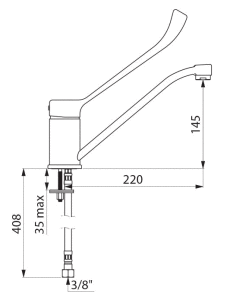 Einhebelmischer_Hygienehebel_ADL-2210L.2_Zeichnung