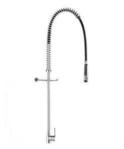 Dishwashing spray without outlet valve with Delabie Armatron single-lever mixer