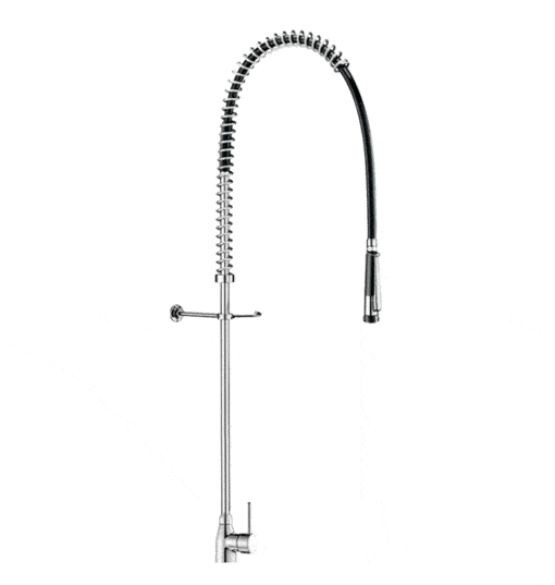 Dishwasher spray without spout valve with single-lever mixer Delabie Armatron