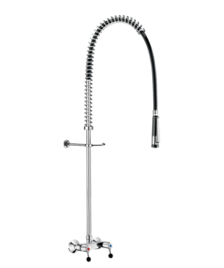 Dishwashing shower without outlet valve Wall-mounted two-handle mixer Delabie Armatron