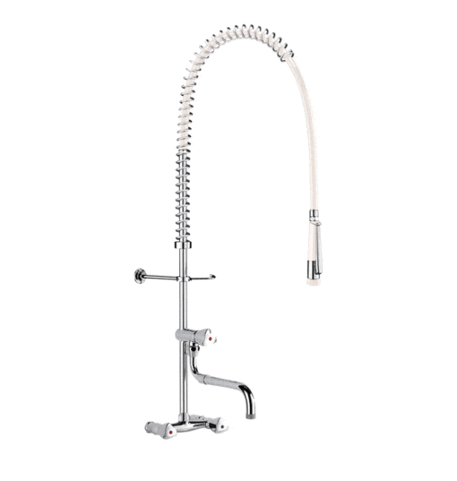 Dishwashing shower with outlet valve Wall outlet Delabie
