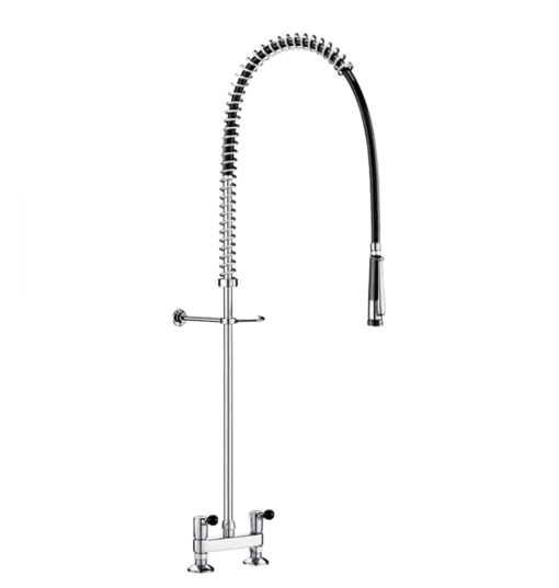 Dishwashing spray without outlet valve Two-hand two-hole mixer Delabie 5680