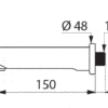 Valvola a chiusura automatica, uscita a muro, uscita L.150, particolarmente facile da usare, ADL-741550.2
