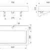 Lavabo in acciaio inox THETIS, satinato, con foro per rubinetto, ADL-121150