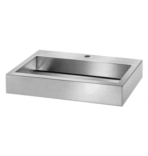 Washbasin stainless steel wall mounted Delabie Armatron