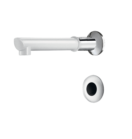 valvola di scarico elettronica a parete con valvola Bioclip rimovibile e sostituibile Delabie
