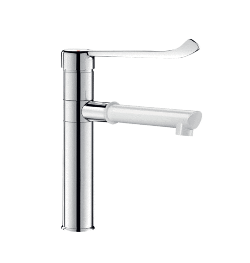 Single lever mixer for sink with BIOCLIP spout, removable single spout