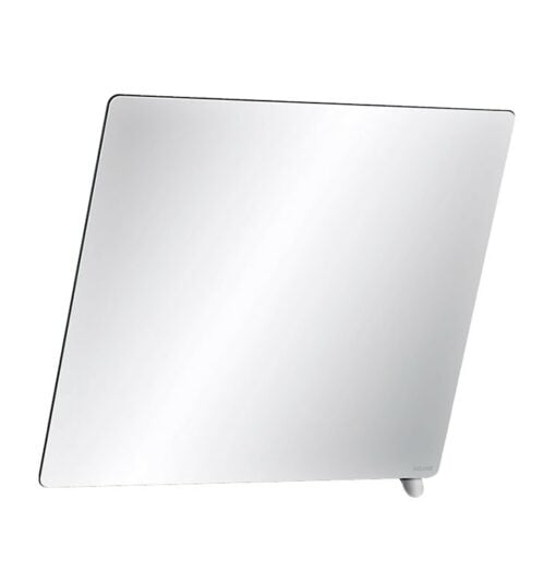 Tilting mirror with handle, matt chrome-plated handle