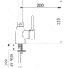 Mitigeur monocommande pour évier, avec goulot orientable, H.220 L.200, 2506T2**