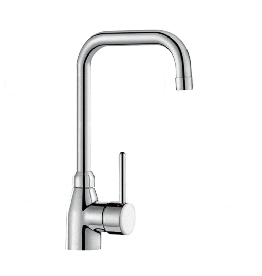 Single lever mixer with swivel spout Delabie