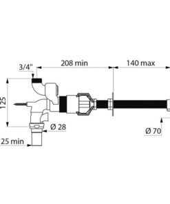 Druckspüler 2 Mengen Tempoflux 2 Delabie Zeichnung