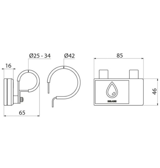 Chasse d'eau radio Delabie dessin