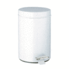 Waste Bin Round Powder Coated White Delabie Armatron