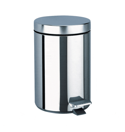 Poubelle ronde en inox brillant Delabie Armatron