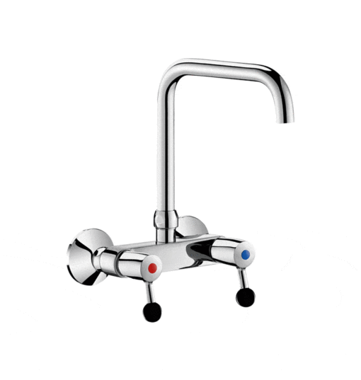 Two-hole mixer catering kitchen sink Delabie