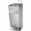 Hand basin stainless steel with foot confirmation