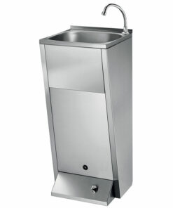 Hand basin stainless steel with foot confirmation