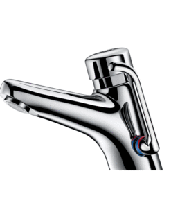 Self-closing mixer tap long mixing lever Delabie