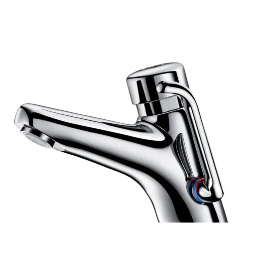 Self-closing mixer tap long mixing lever Delabie