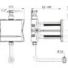 Urinal flush valve, electronic with battery operation, TEMPOMATIC 4, satin stainless steel, 430006**