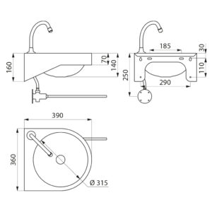 Waschtisch_mit Kniebetaetigung_ADL-180330.2_Zeichnung