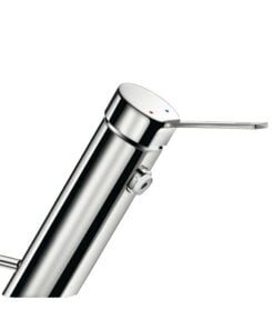 Washbasin mixer with drain stainless steel chrome-plated