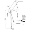 Washbasin tap with stainless steel drain chrome-plated Drawing
