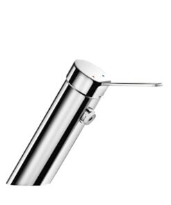 Washbasin mixer without pull rod stainless steel chrome-plated